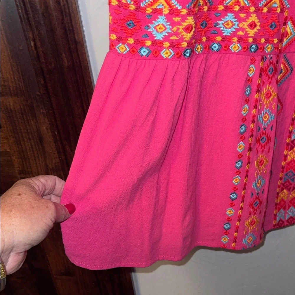 Savanna Jane Vibrant Pink Tunic with Colorful Embroidery NWT 1X. - Picture 5 of 7